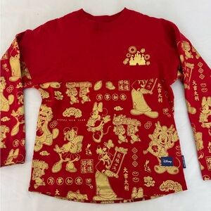 Disney Red and Gold Kids Long Sleeve Shirt size small